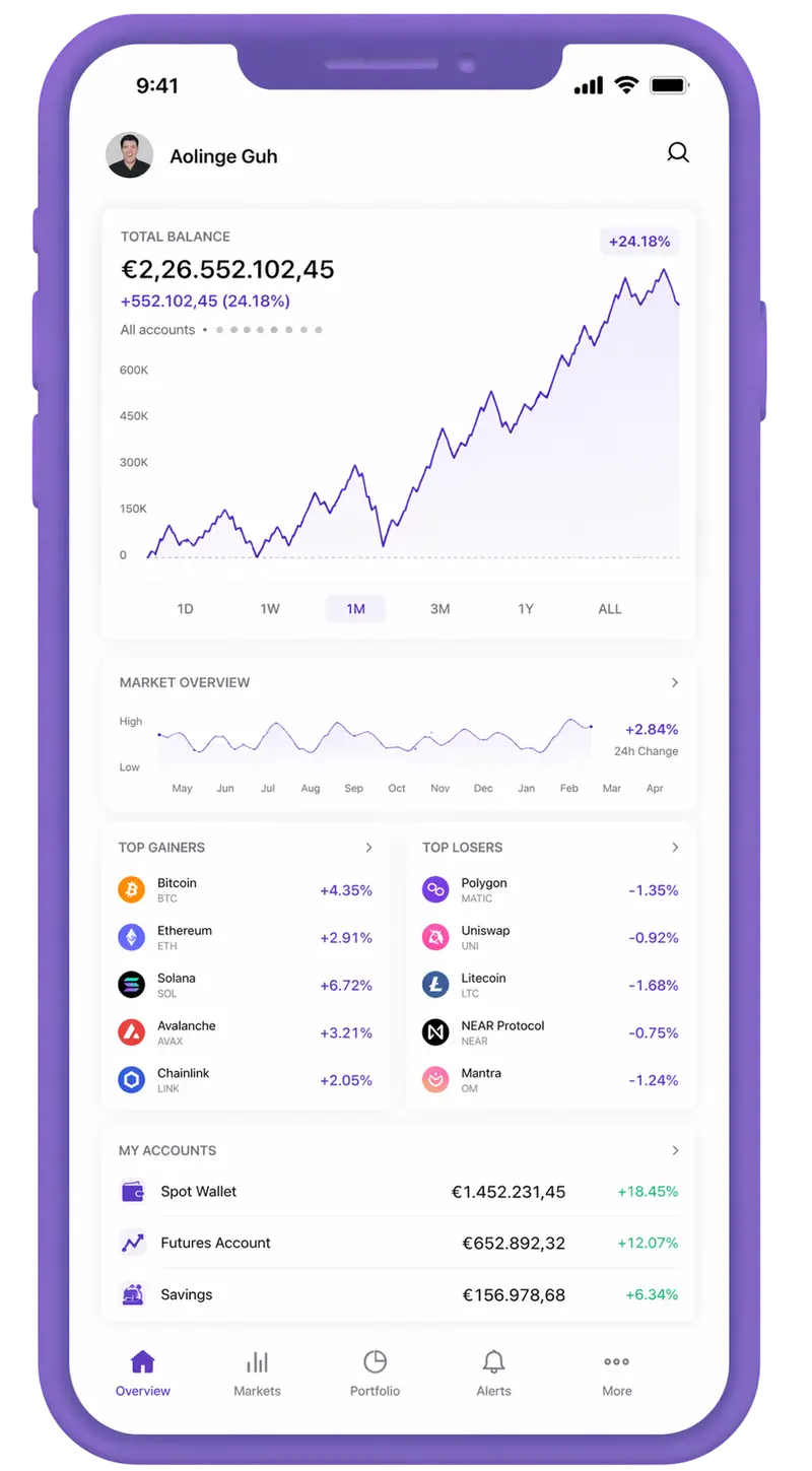 VarnexAI mobile app showing portfolio overview